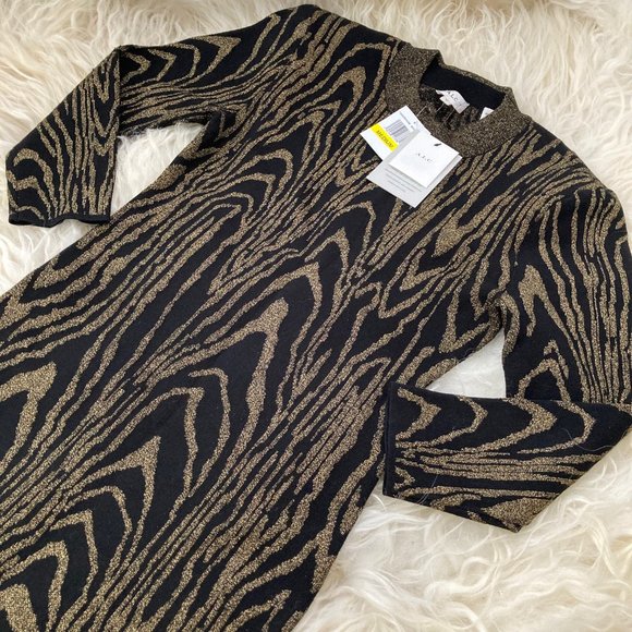 ALC ZIGGY METALLIC CREW NECKLINE SHEATH DRESS